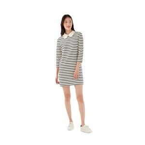 Kate Spade Poplin Collar Striped Tee Dress in black and white cotton.